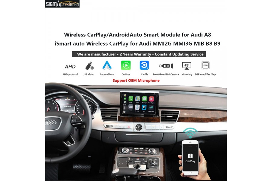 Audi A8 MMI2G MMI3G MIB B8 B9-CarPlay Wireless CarPlay AndroidAuto Smart Module